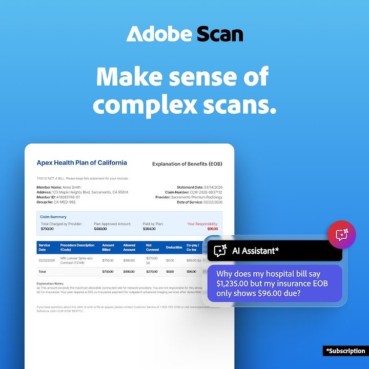 Adobe Scan AI PDF Scanner, OCR screenshot