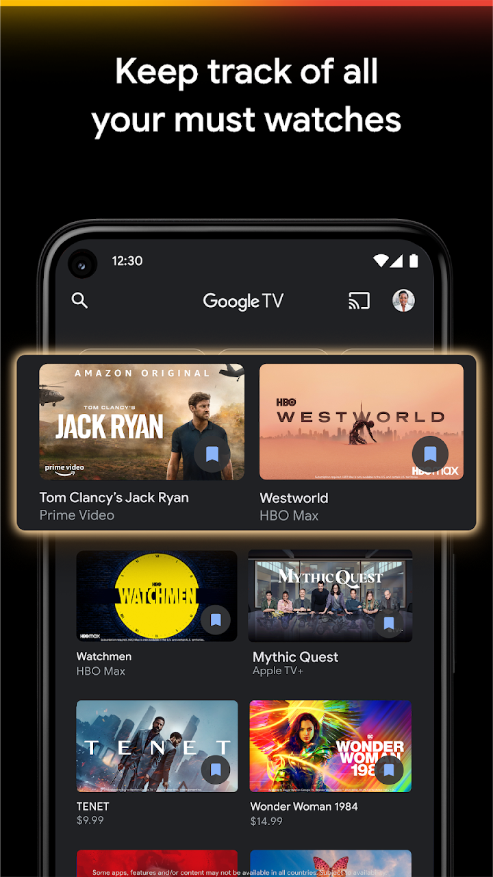Google TV screenshot