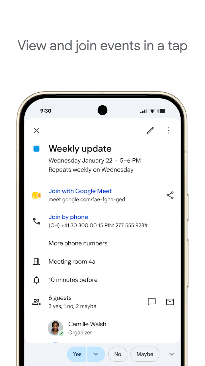 Google Calendar screenshot